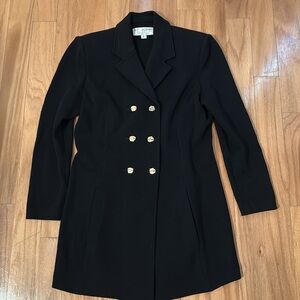 St. John Collection Black Coat with Gold Buttons Size 6